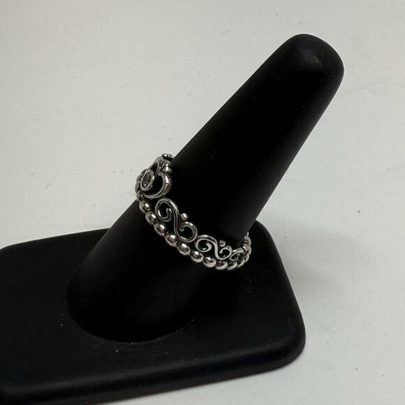 Pandora Sterling Silver Princess Tiara Crown Ring Sz 7.5 - Picture 4 of 9